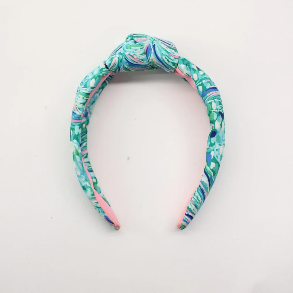 Lilly Pulitzer headband aqua teal pink interior